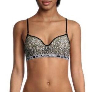Stella McCartney Amelia Beaming Leopard Print Underwire Black Grey 34A